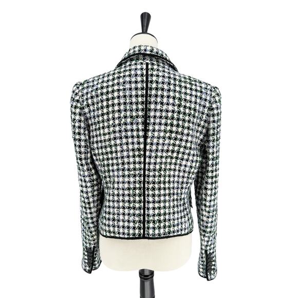 Veronica Beard Diego Dickey Jacket Black White Check Plaid Tweed Blazer Size 8 - Picture 9 of 15